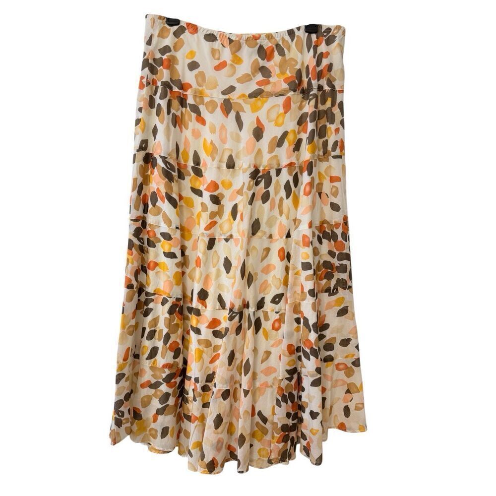 Ruby Rd. Tiered Abstract Print Pull On Skirt Sz. 14 Lightweight Packable